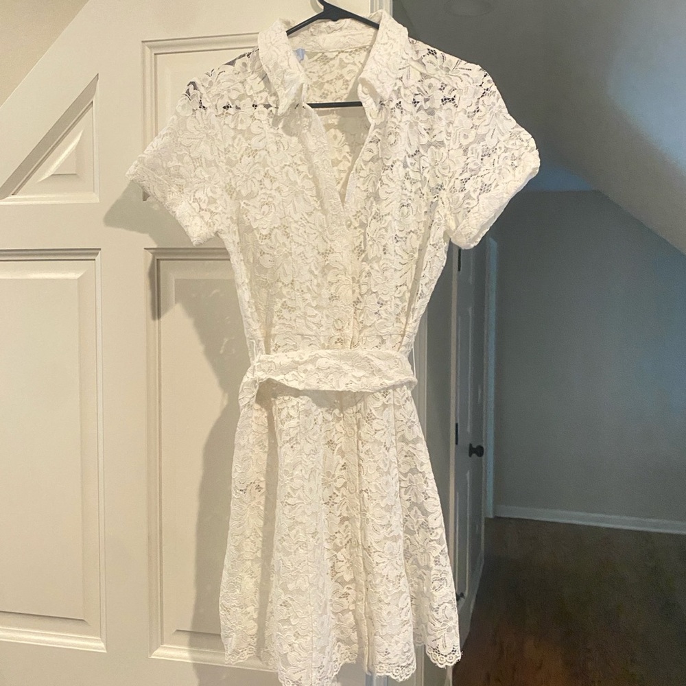 Hill House White Lace Mini Dress